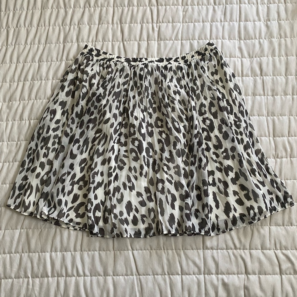 Aqua Leopard Print Mini Skirt